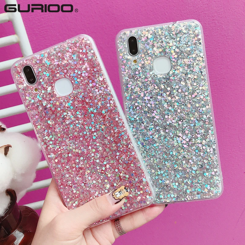 

Silicon Bling Glitter Crystal Sequins Soft CoverFor Huawei Honor Nova 4 8 8X 9 10 V10 Mate 10 20 X Y6 Y9 P30 Pro Plus Lite 2018