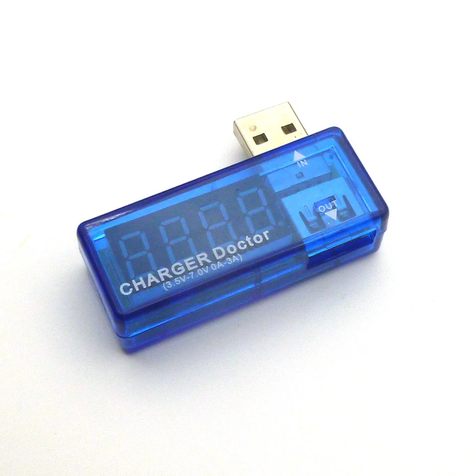 Синий цифровой USB мобильный мощность зарядки Ток Напряжение тестер метр мини