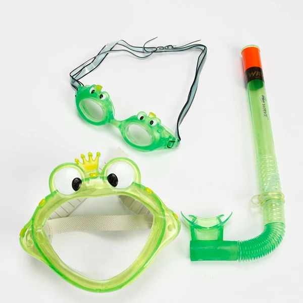 H456 детская маска для дайвинга дыхательная трубка лягушка Краб Дельфин Акула плавательные очки костюм подводное плавание оборудование - Цвет: frog