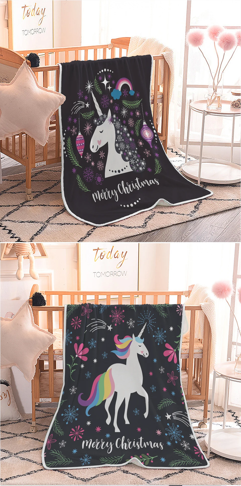 Miracille Красочные Единорог фланелевое одеяло с принтом мягкая удобная кровать плед элегантный подходит для детей
