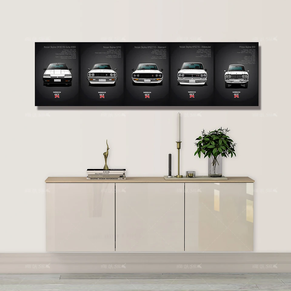 Настенные художественные полотна картины классические ретро Nissan Skyline GTR автомобильные картины прикроватные домашние декоративные Плакаты HD печать художественная роспись