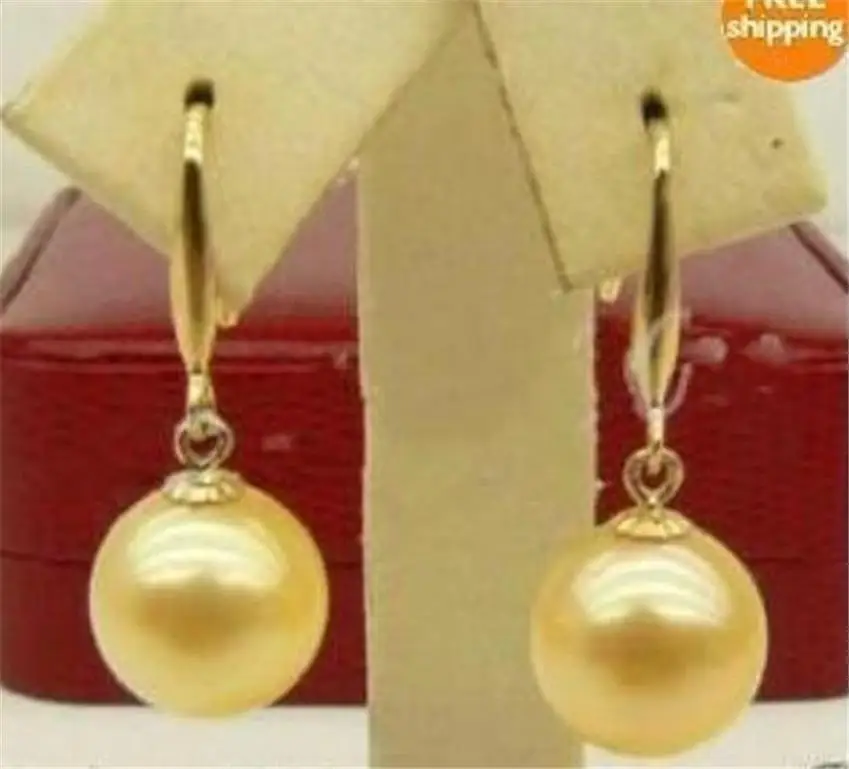 Hot sale new Style &gt&gt&gt&gtSouth 12mm Gold Sea Shell Pearl Drip Earring AA H01 -Top quality free shipping | Украшения и