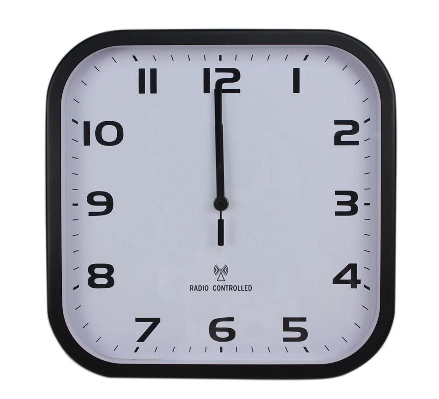JJY 2015 New design 12'' Square radio controlled wall clock home decor