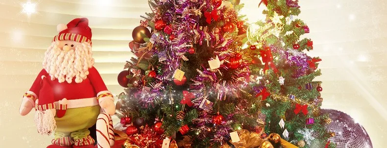 180 см Роскошная посылка с шифрованием рождественские украшения в твердом переплете Рождественская елка украшения светодиодные фонари