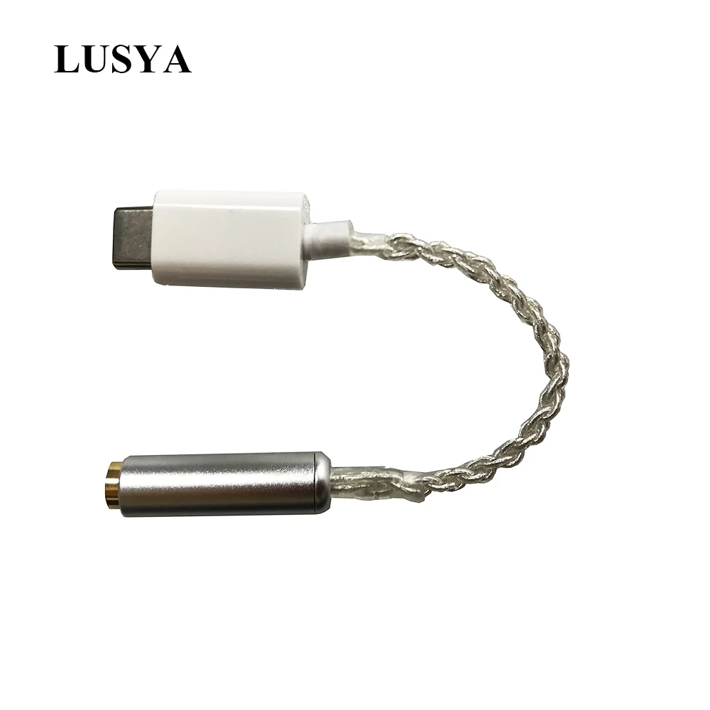 

Lusya 8-core sterling silver Audio Cable Typec to 3.5 Female audio decoder HiFi Headphones Amp T0600