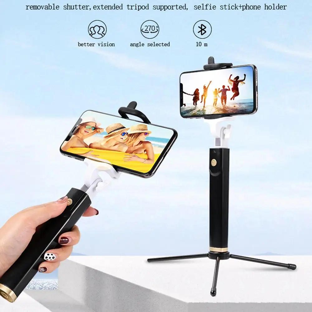 

Self Selfie Stick Handheld Monopod+Bluetooth Shutter Remote Controller+Clip Holder for iPhone/Android Samsung HTC ect