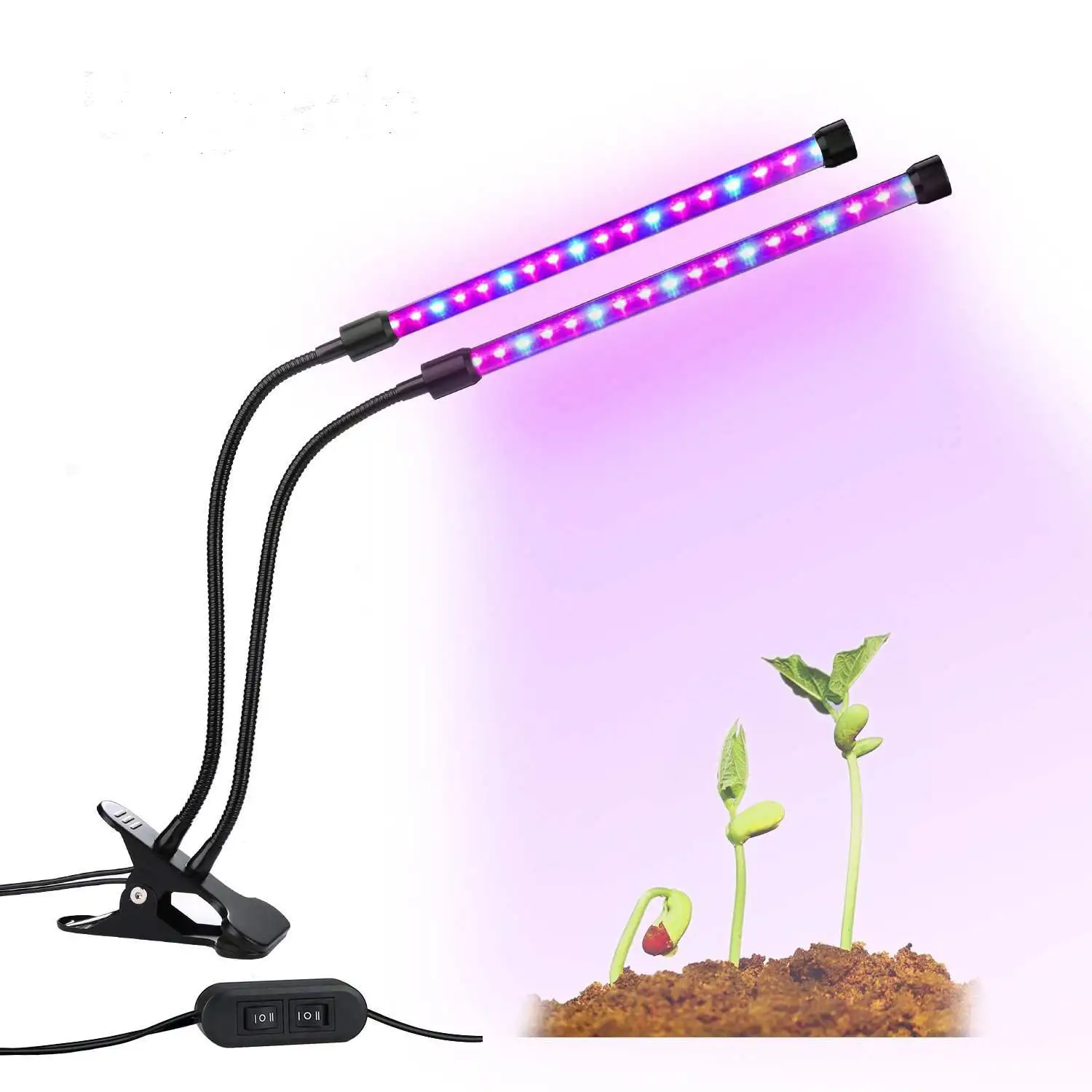 

LED Grow Light18W Full Spectrum Plant Lamp Dual Three Head for Indoor Greenhouse Grow Plants Grow Light Adapter Energy-saving