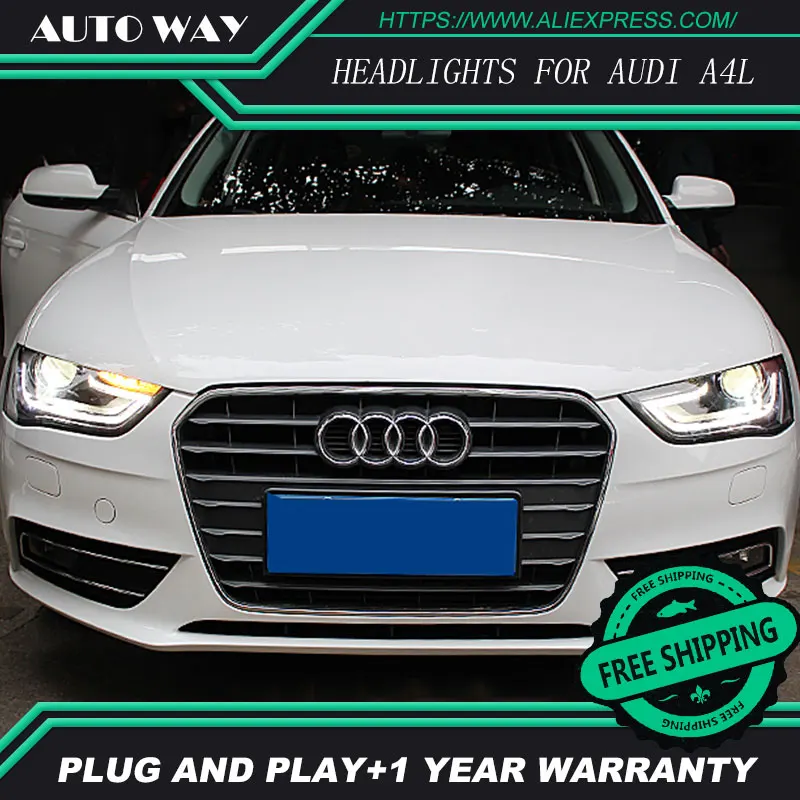 Автомобильный Стайлинг фара для Audi A4L фары Audi A4 фары 2013- светодиодный H7 D2H Hid вариант Ангел глаз биксеноновые фары