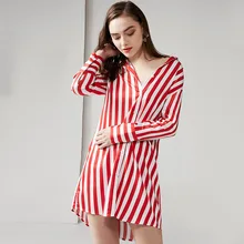 Women's long Shirts New 2019 spring Fashion loose stripe long sleeves Shirts & Blouses G131 grid pattern long sleeves blouses