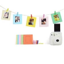 DIY мини-бумажная фоторамка с мини цветными прищепками и бечевками для Instax Mini пленка для хранения драгоценных фотографий