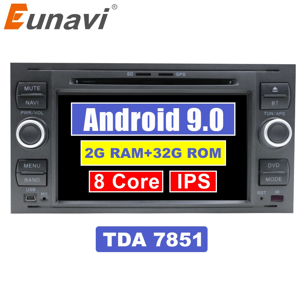 Eunavi 2G+ 3 2G автомобильный DVD gps Navi для Ford Mondeo S-max Focus C-MAX Galaxy Fiesta transit Fusion подключения kuga 2 din 8 ядер