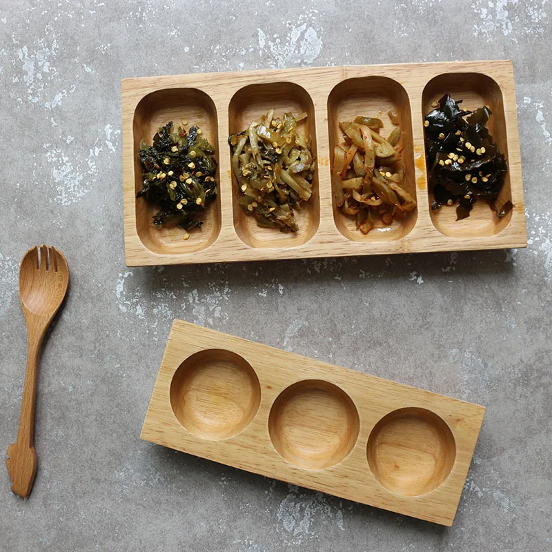

Foreign trade original single Japan/south Korea type solid wood partition dish hotel tableware with hotel dim sum wooden dishes