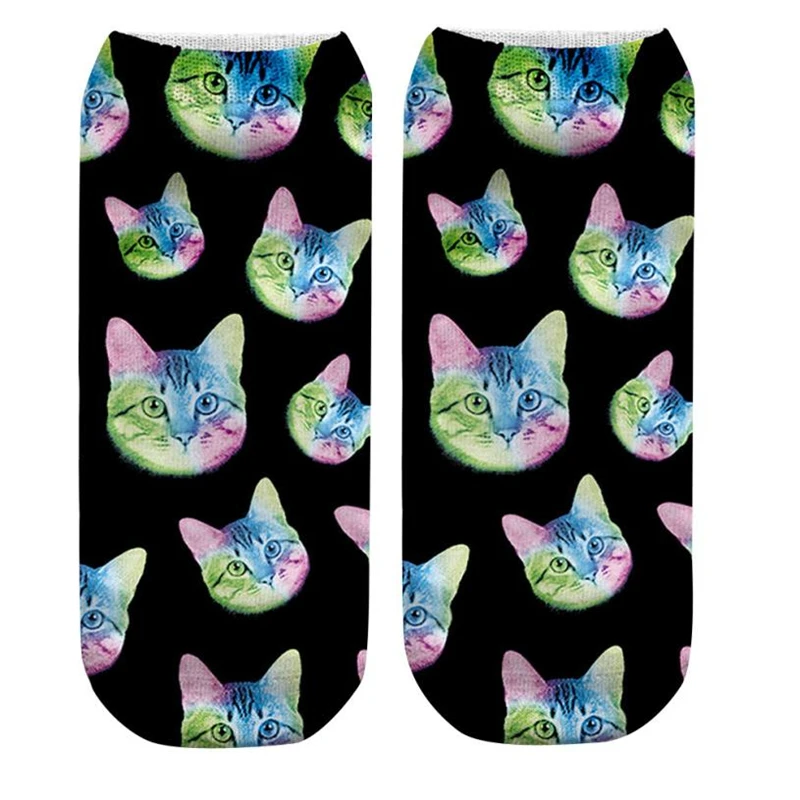 

feitong 1Pairs Spring Summer Women Animal Cat Comfortable Sock Slippers Cat Printing Socks popsocket meias socks calcetines