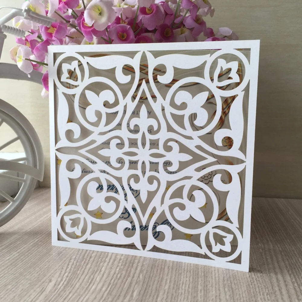 

50pcs Laser Cut Wedding Invitations Cards happy Birthday Greeting Card Invitation Card for Wedding Decoration Festive Supplies