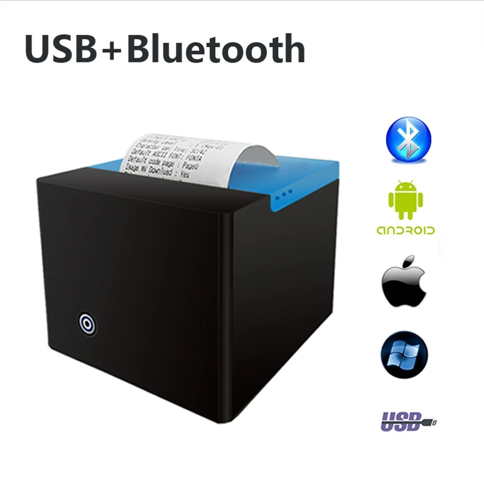 GZM5808 58mmPOS Bluetooth принтер беспроводной bluetooth-принтер термопринтер Поддержка Android iOS окно Совместимо с ESC/POS - Цвет: USB Bluetooth