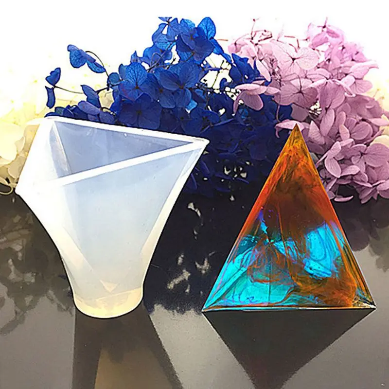 

5 pcs triangular silicone mold, Cone Epoxy Resin Molds, Resin Stone Pendulum Crystal Column Pendant Silicone Mold Jewelry Tools
