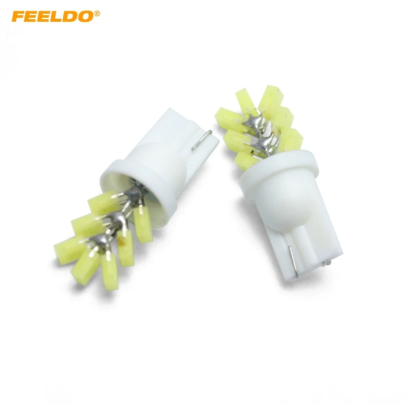 FEELDO 50 шт. белый автомобиль T10 194 W5W COB 7SMD авто светодиодные огни дерево формы