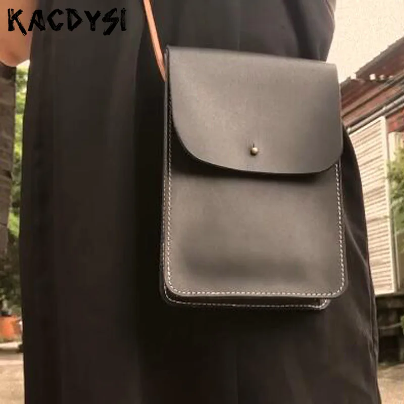 

Split Leather Girl Small Sweet Messenger Bag Mini Casual Vertical Women Shoulder Purse Modern Stylish Mobile Phone Bag Body Bags