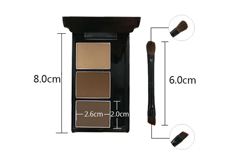 AMIIR Eyebrow Enhancer Professional Eye Brow Makeup 3 Color Waterproof Eyebrow Powder Eye Shadow Eyebrow Make Up Palette Set (7)