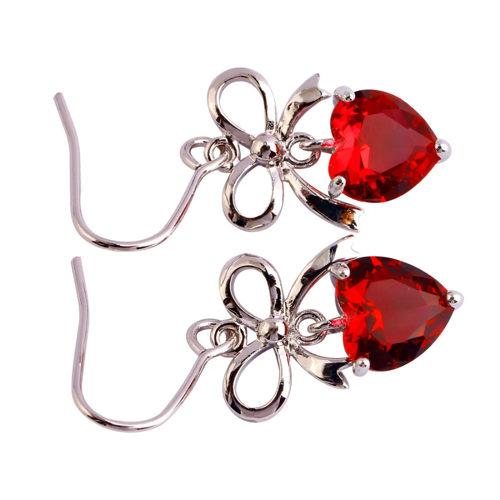 Eardrop red Dangle Hook Silver Plated dangle Earrings Fashion