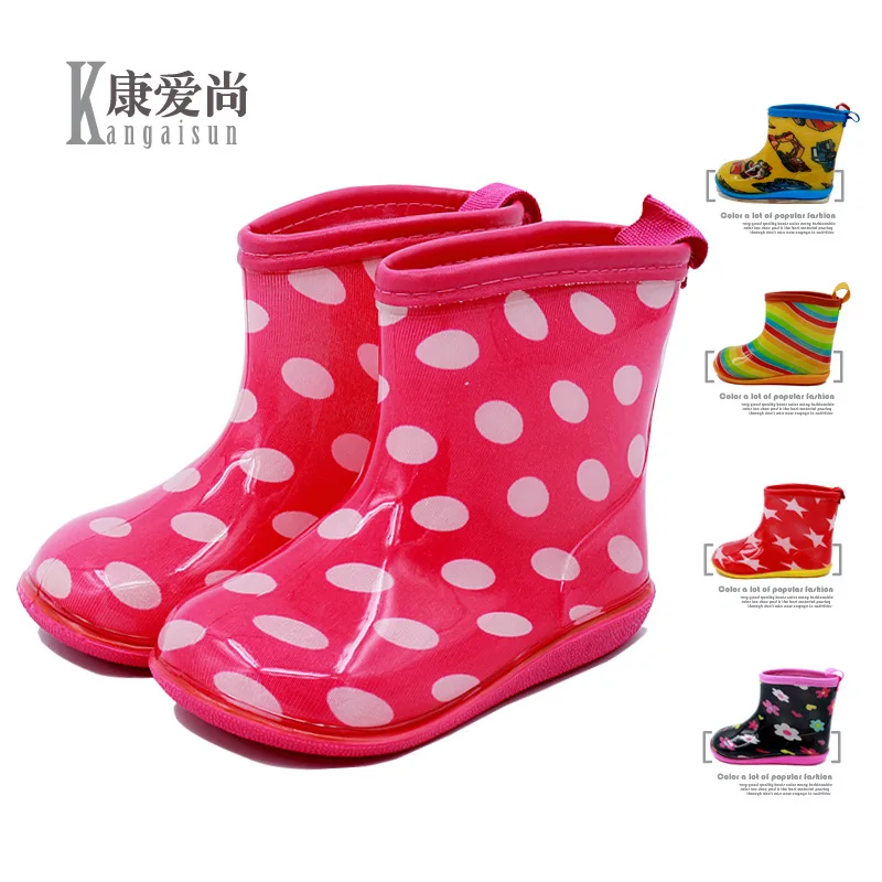 

STOCK SALE !! Original Baby Boy Girl Boy Rain Boot Cute Waterproof Shoe Children Slip Rainbow Dot pink Blue