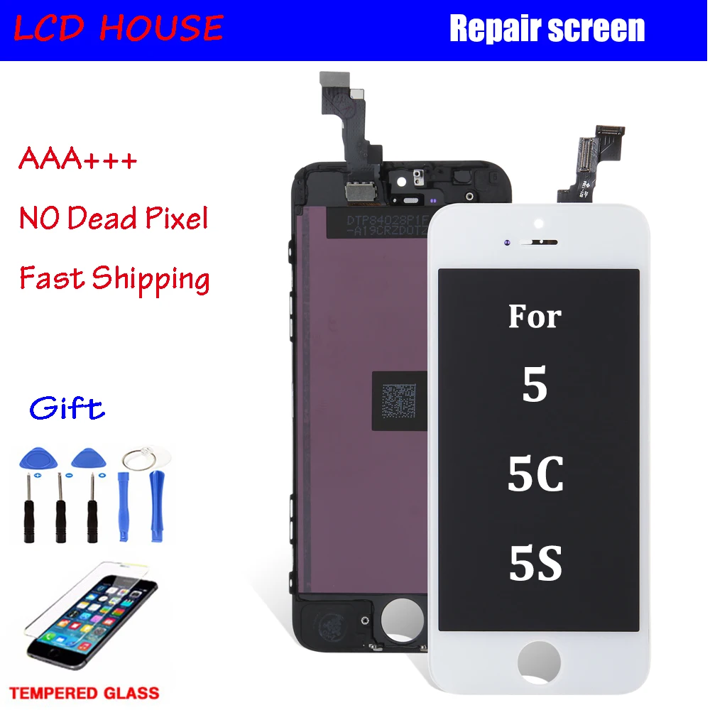 Класс AAA + для iPhone 5 5S 5c ЖК-дисплей модуль сенсорный экран дигитайзер сборка Замена