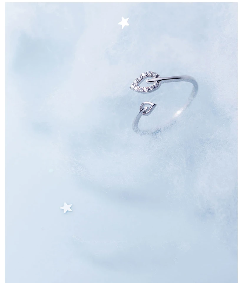 2019 100% 925 Sterling Silver Fashion Jewelry Double Hollow Leaf Round Cubic Zirconia Ring Sizable Girls Kids Xmas Gift Bijoux (1)