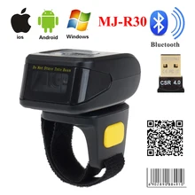 MJ-R30 Anel 2D Scanner Leitor de código de Barras Portátil Bluetooth Para IOS Android do Windows PDF417 DM 2D QR CODE Scanner Sem Fio