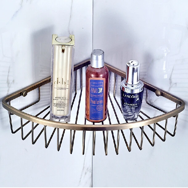 Brushed Nickel Corner Shelf Cosmetic Basket Wall Mounted Porta Prato Brushed Nickel Corner Shelf Cosmetic Basket Wall Mounted Porta Prato Mesa