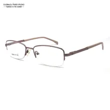 Высокое качество классические полуобода металлические очки оправа Gunmetal тонкий пружинный шарнир ацетат темп Mypia оптические очки SU1004 C6