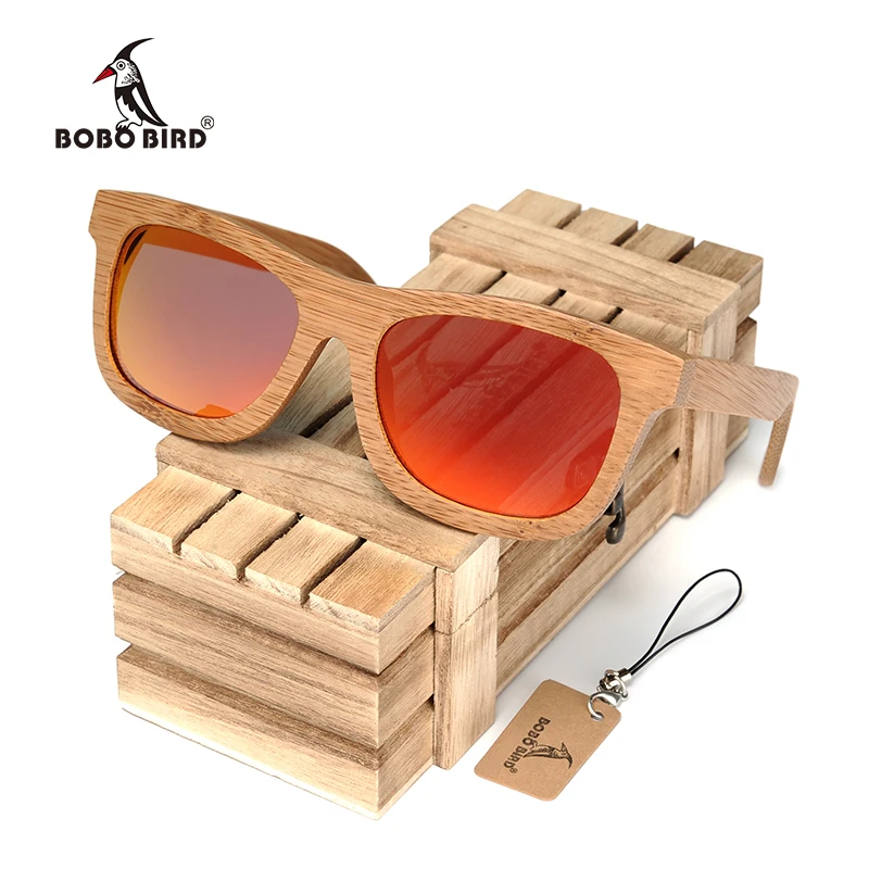 Бобо птица винтажные бамбуковые деревянные солнцезащитные очки ручной работы поляризованные зеркальные модные очки спортивные очки в деревянной коробке