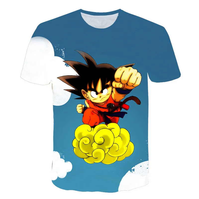 Супер Saiyan/футболка с 3D принтом «Жемчуг дракона» Z Goku, летняя модная футболка, топы для мальчиков, одежда с 3D принтом, Детская футболка с рисунком