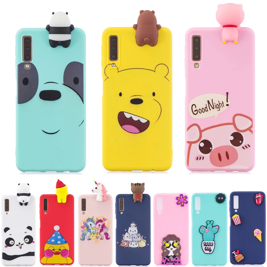 

Phone Cases sFor Funda Samsung Galaxy A7 2018 case For Coque Samsung A7 2018 A750 3D Cartoon Silicone Soft case cover On A7 2018