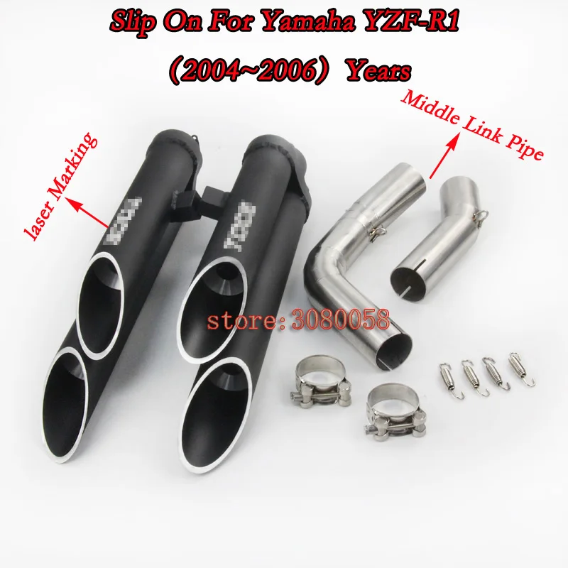 

R1 Slip-On Full System YZF-R1 Motorcycle TOCE Exhaust Modified Middle Link Pipe Muffler With For YAMAHA R1 2004-06 07-08 09-14