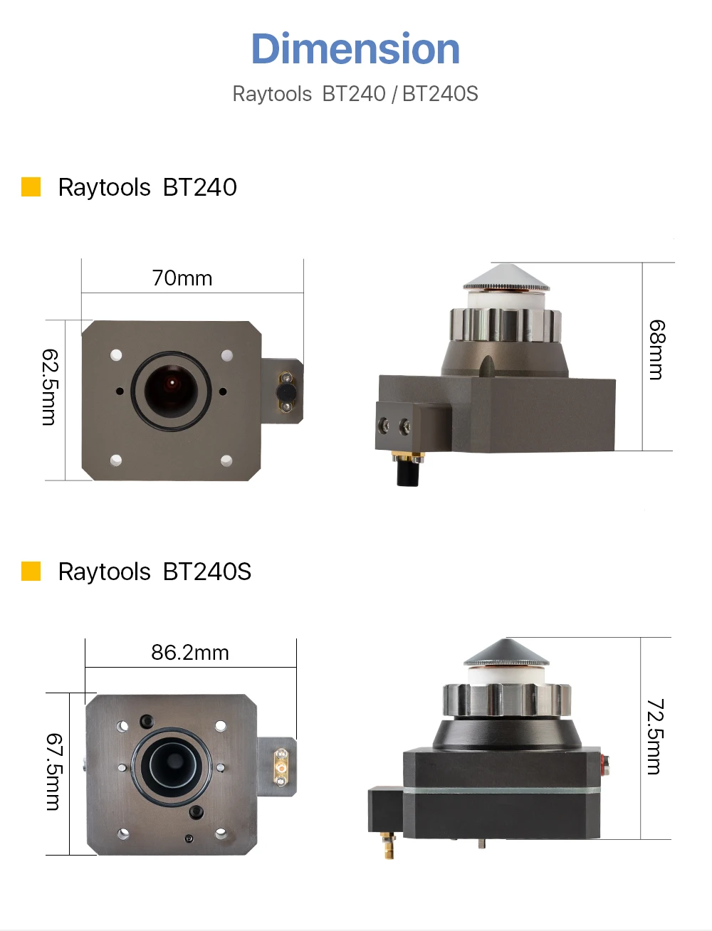 Raytools волоконная Лазерная режущая головка BT240 BT240S сопло соединительная часть для волоконно-металлической режущей машины