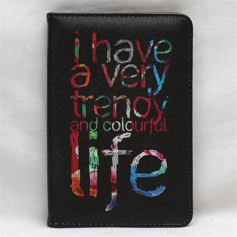 Mcneely Роскошные фиолетовые Стерео цветы Обложка на паспорт для поездок документы протектор органайзер для женщин из искусственной кожи держатель для паспорта - Цвет: Черный