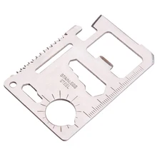 Multi Tools 11 in 1 Multifunction Outdoor Hunting Survival Camping Pocket Military Credit Card Knife Silver Multitool