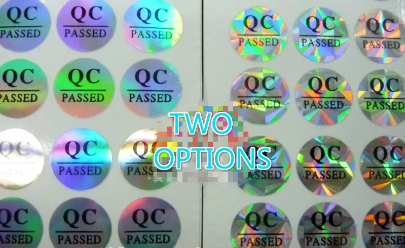 

free shipping 1000pcs Spot supply QC PASSED hologram PET paper label product certification stickers