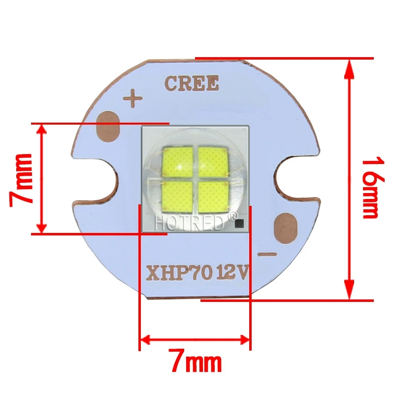 Epi светодиодный s 7070 20 Вт 12 В 6 в светодиодный сменный Cree MKR XHP70 XHP50 светодиодный излучатель холодный белый 6500 к синий светодиодный светильник с 20 мм медной печатной платой