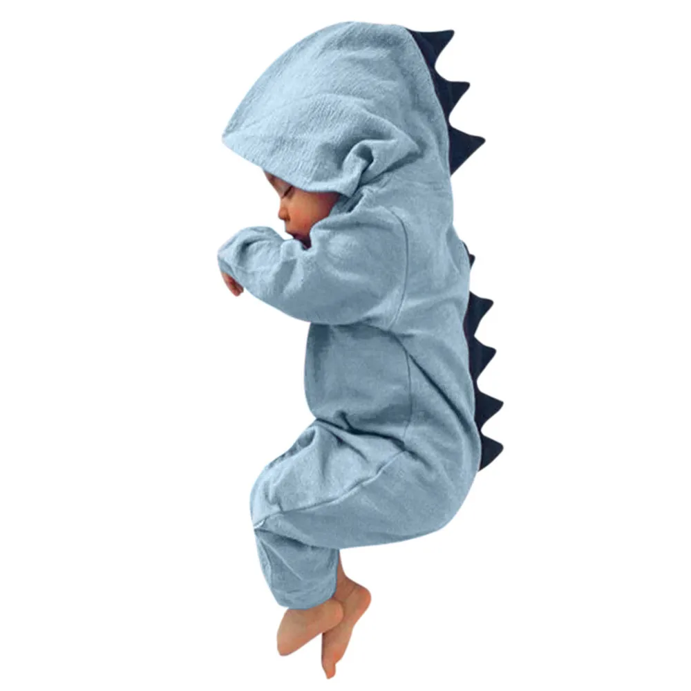 Новинка; комбинезон с капюшоном и рисунком динозавра для новорожденных мальчиков и девочек; комбинезон; одежда; Прямая поставка