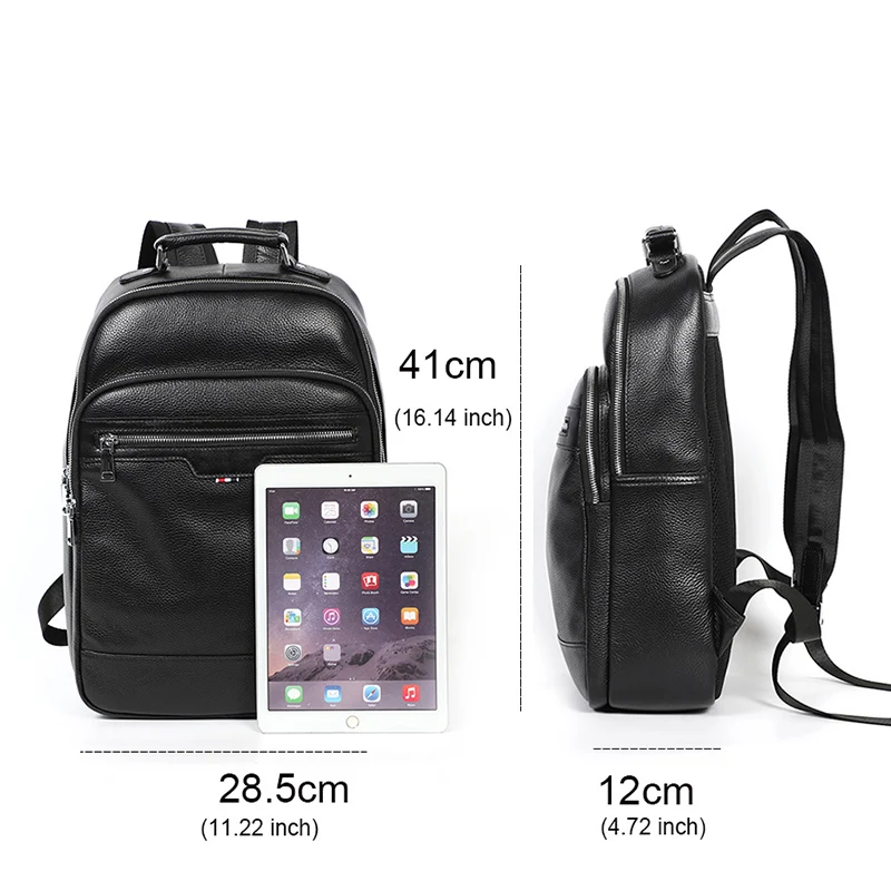 Мужской рюкзак из натуральной кожи, модная школьная сумка для подростка, для мальчиков, дорожная сумка для мужчин, рюкзак для ноутбука, кожаные сумки