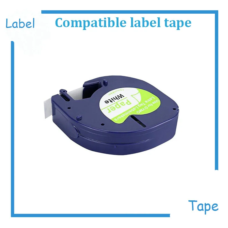 Cartucho de Fita Etiqueta de Papel m para Lt-h100 Compatível Dymo Letratag lt 91200 S0721510 10697 Branco 12mm x 4 30 pk 5 30 PK compatível DYMO LetraTag LT 91200