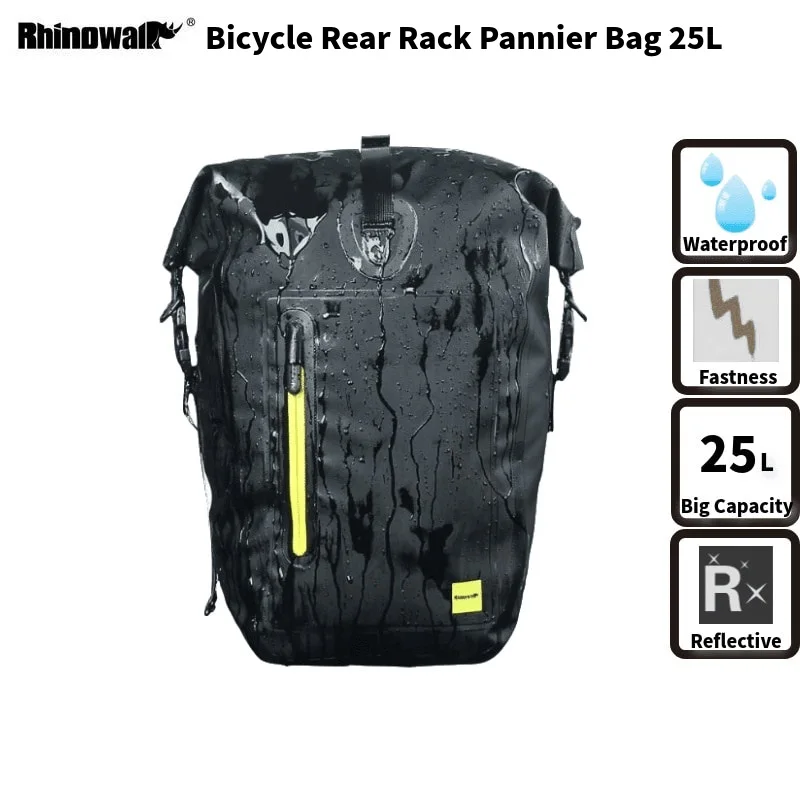 

Rhinowalk 25L Waterproof Bike Bag MTB Road Bike Bicycle Rear Rack Pannier Bag Cycling Rear Seat Bag Shoulder Bag