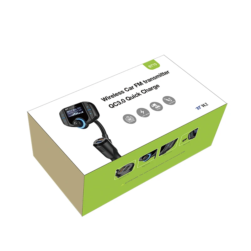 Fm передатчик с быстрой зарядкой QC3.0 двумя usb портами музыкальный плеер U Disk для