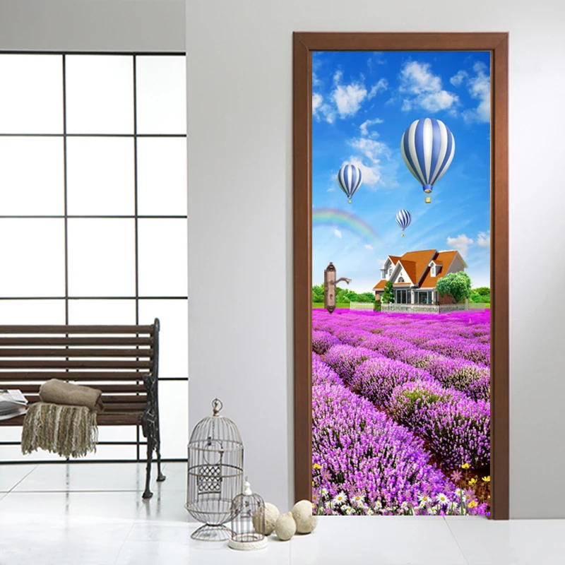 PVC Waterproof Self adhesive Door Wallpaper Home Decor 3D Charming