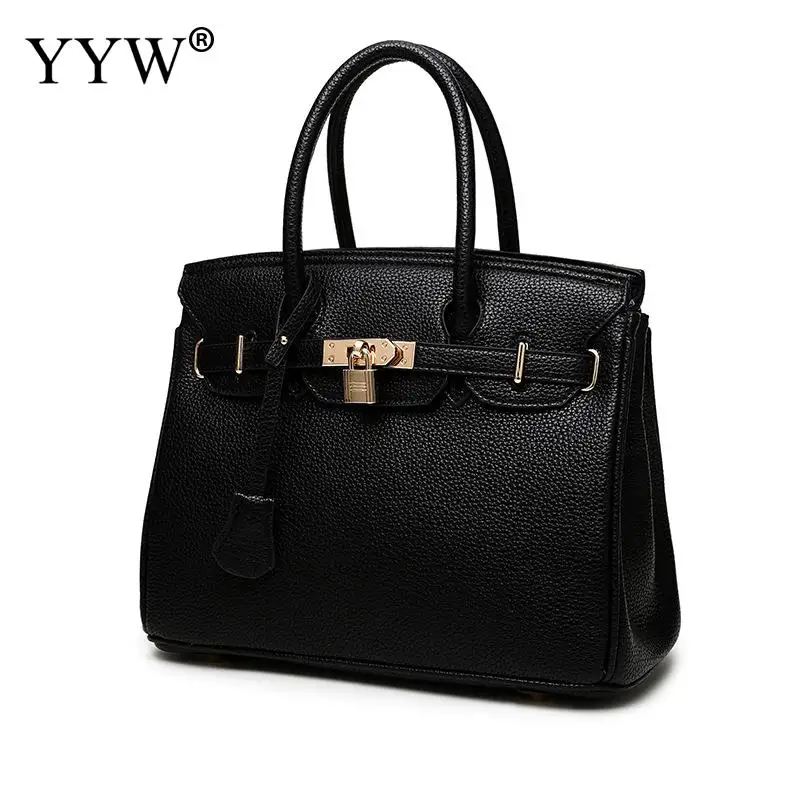 

New Design turnlock Female Handbags PU Leather women Big Bags for shopping