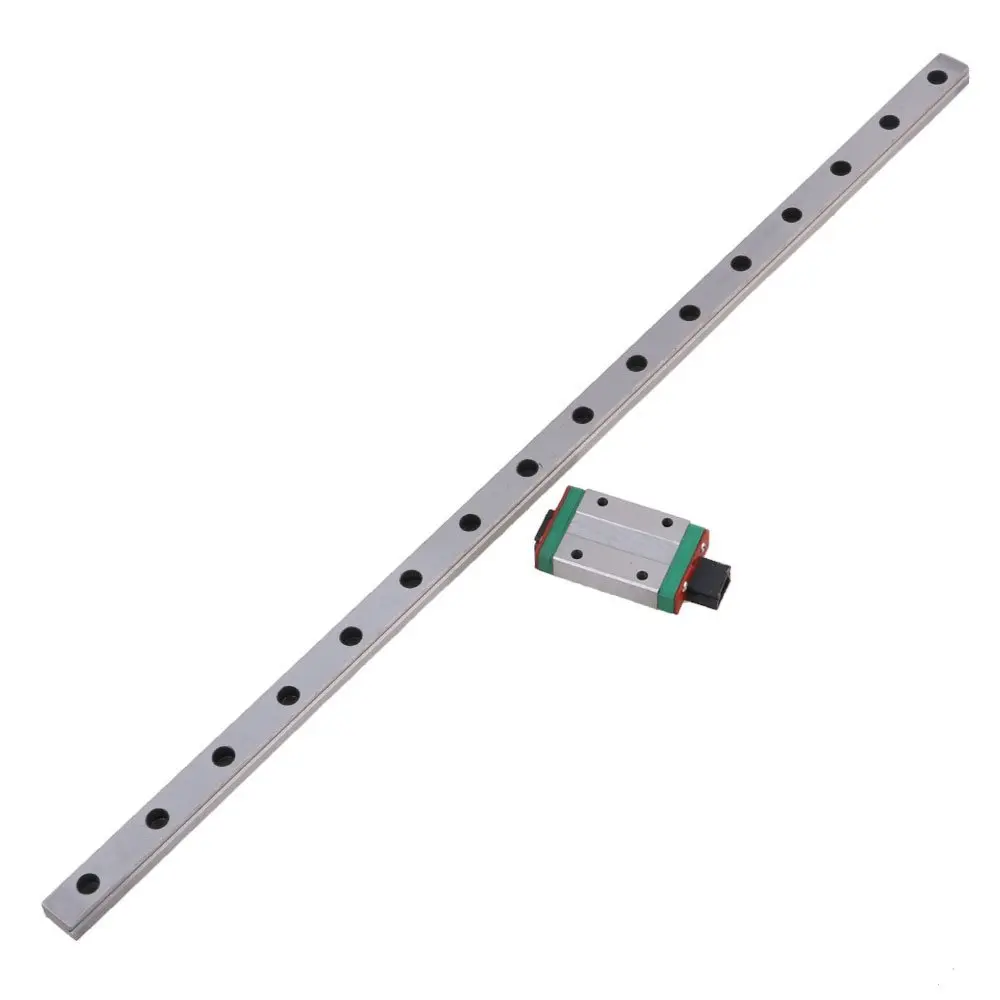 

MGN12 400mm Length Bearing Steel Linear Guideway Rail &Extension Sliding Block Precision Measurement Silver Set of 2