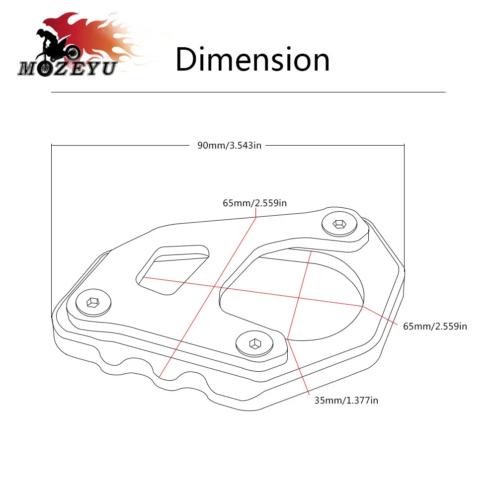 Для KTM 1190 Adventure алюминий CNC мотоцикл сторона Стенд пластина удлинитель Подставки Pad подходит для KTM 1190 Adv боковая подставка увеличить