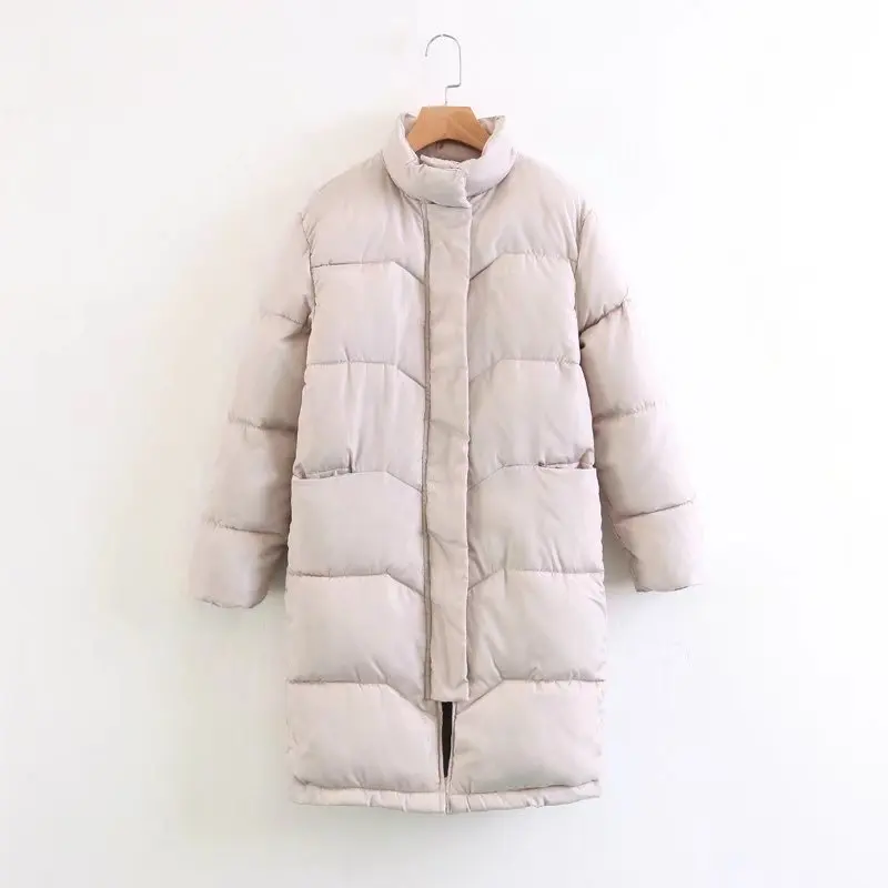 Женское теплое хлопковое пальто на толстой молнии в стиле пэчворк, длинное винтажное пальто, Осень-зима, Женская Повседневная Верхняя одежда - Цвет: White