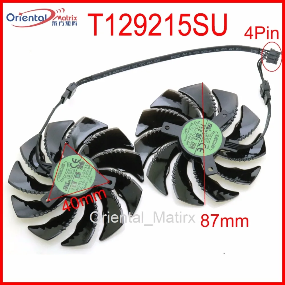 Вентилятор VGA T129215SU 12 В 0.50A 87 мм для Gigabyte RX480 RX570 GTX1070 GTX1060 GTX1050 GTX1050TI Охлаждения